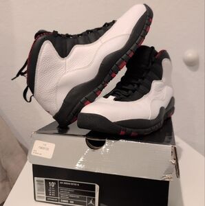 Jordan White and Black High-Top Sneakers